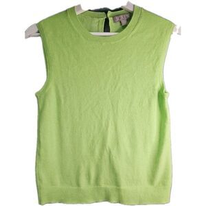 J. Crew Cashmere Shell Sweater XS Lime Green Sleeveless Knit Top
